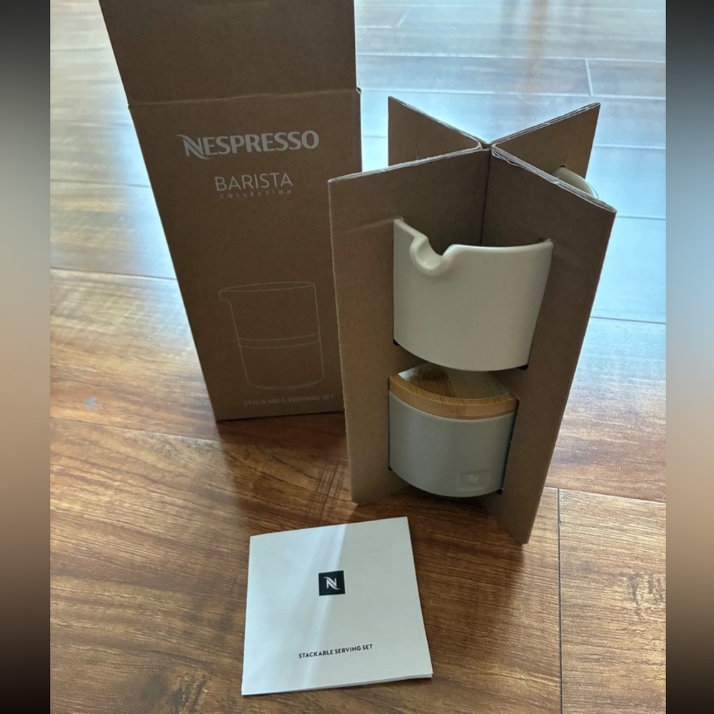 NIB Nespresso Stackable Serving Set Sugar & Creamer Jug Barista Collection